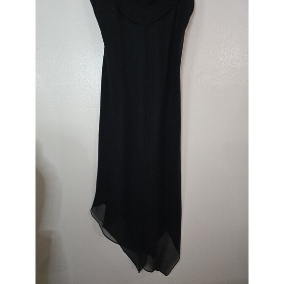 VTG Jones Wear Slip Dress Womens Size 6 Black Chiffon Overlay Sheer Sleeveless - Picture 4 of 10